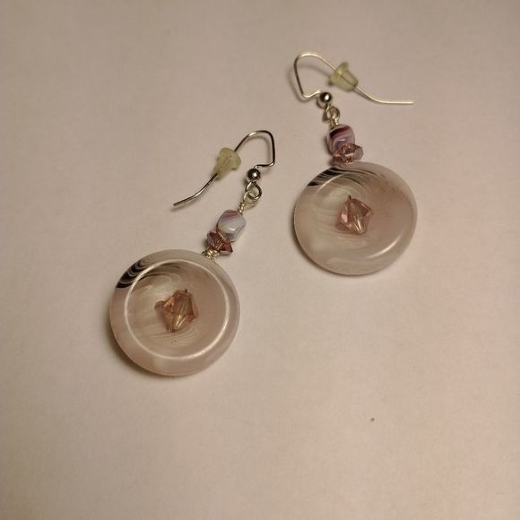 🎈3/$12 Handmade Button earrings! 💜 - Picture 2 of 4